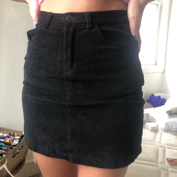 Black Brandy Melville Corduroy Skirt - Picture 1 of 4